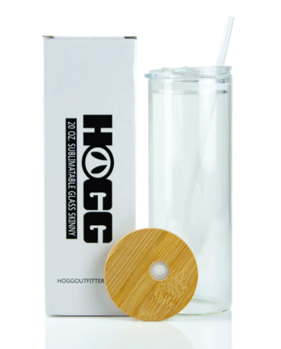 20oz SUBLIMATABLE CLEAR GLASS SKINNY DUO TUMBLER