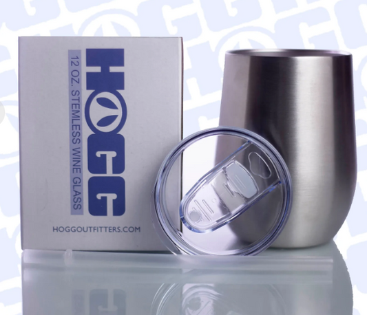 12oz STEMLESS WINE GLASS W/ STRAW