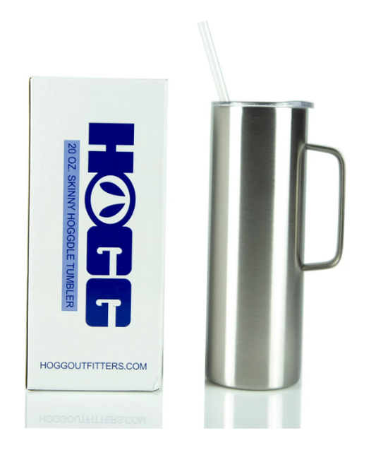 20oz HOGGDLE SKINNY TUMBLER W/ SLIDING LID & STRAW