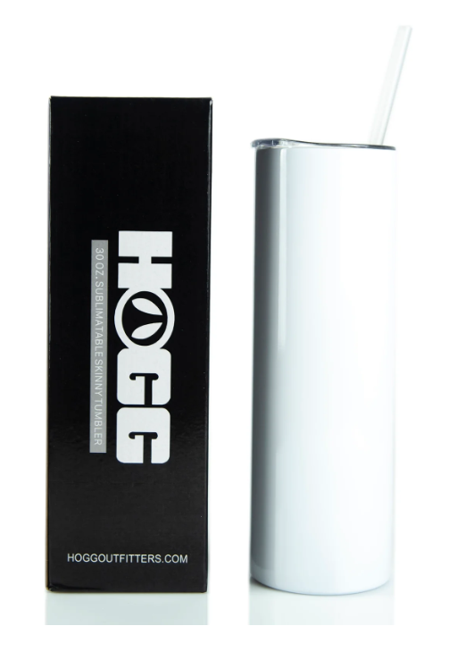 30oz SUBLIMATABLE SKINNY TUMBLER W/ SLIDING LID & STRAW