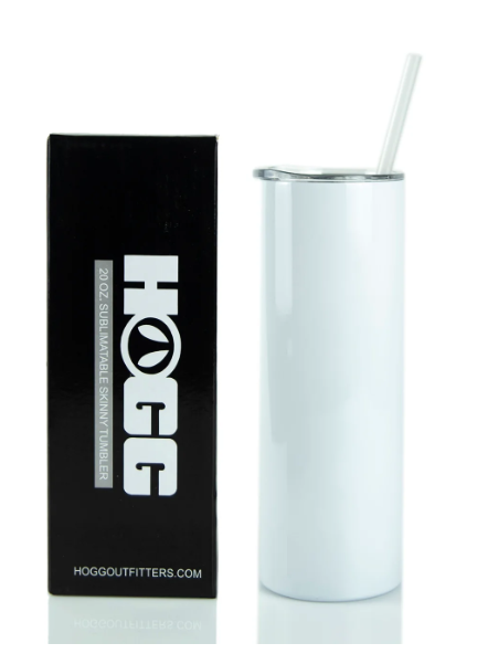 20oz SUBLIMATABLE SKINNY TUMBLER W/ SLIDING LID STRAW
